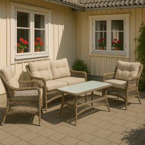 Loungegrupp - Sandö | Naturfärgad konstrotting